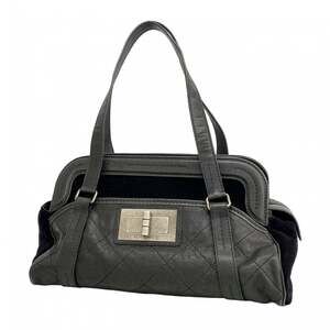 CHANEL Black Caviar Leather Shoulder Bag